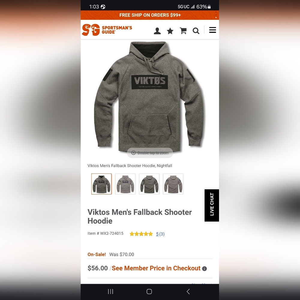 Men's Viktos gray hoodie